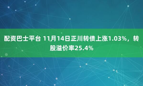 配资巴士平台 11月14日正川转债上涨1.03%，转股溢价率25.4%